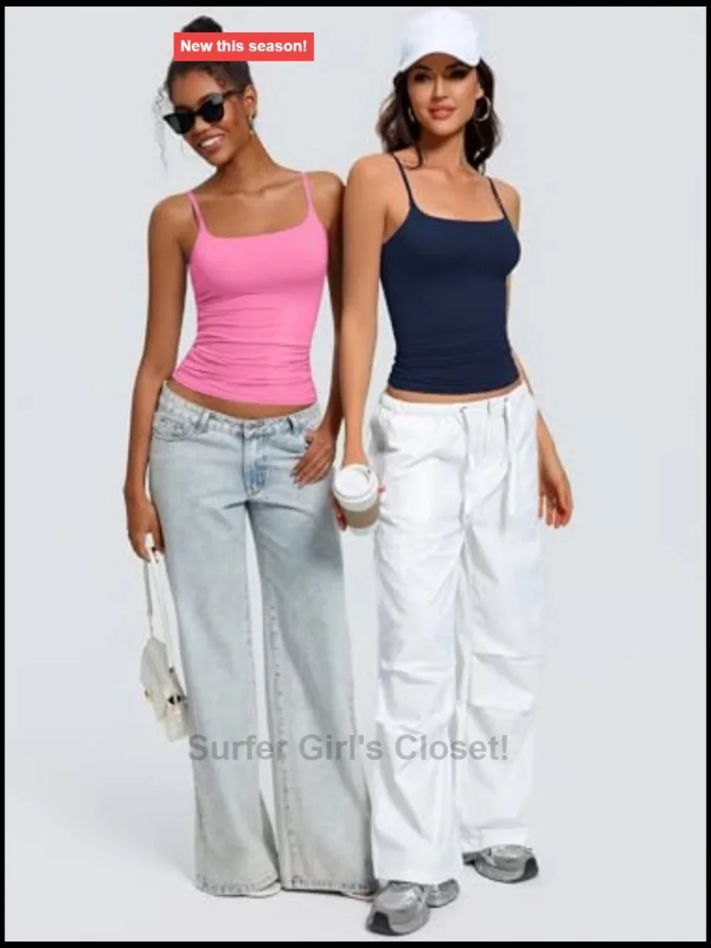 Padded Cami Tank with Built-In Bra, Double Lined, Spaghetti Strap